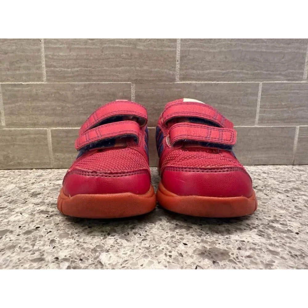 Little Girls Toddler Adidas Pink with Purple Hook & Loop‎ Sneakers/Shoes-Size 5K